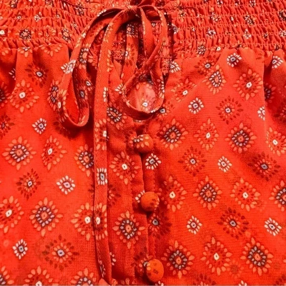 Time and Tru Peasant Top Orange Small - Picture 5 of 9